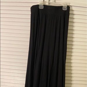 Long black pull on skirt